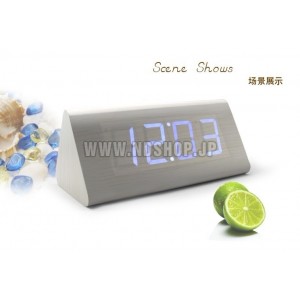 LED木製アラームクロック（三角）