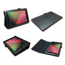 Nexus 7用ブラックケースGoogleタブレット革のスタンドカバー