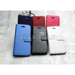 iPhone 5用クロコダイルパターンレザーケース