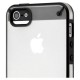 iPhone 5ケース、ハードバックカバー（マットクリア）＋TPUフレーム（グレー）