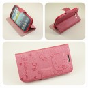 Samsung Galaxy SIII S3 i9300用可愛いHello Kitty PU革PU革フリップケース
