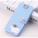 可愛い手帳型カバーfor　iphone4/5/6s/6sPlus　ラインストーン　クラウン