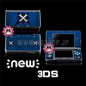 『MHX』NEW3DS/3DSLL　ブルーXスキンシール　ステッカー